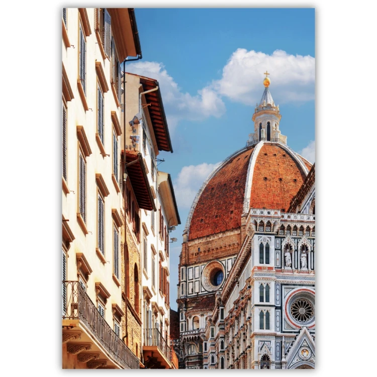 plakat florencja duomo w błękicie