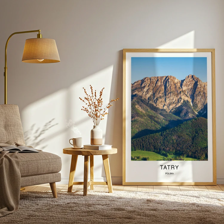 plakat tatry polska giewont latem w drewnianej ramie