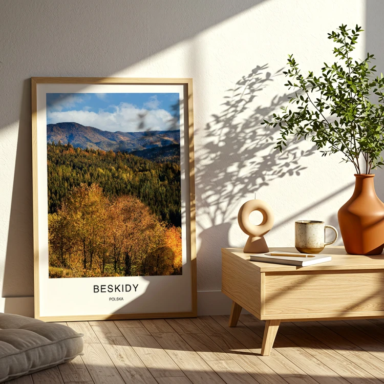 plakat beskidy polska w kolorach jesieni w salonie
